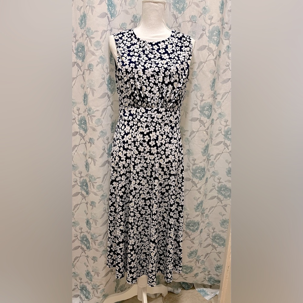 Navy blue flower dress